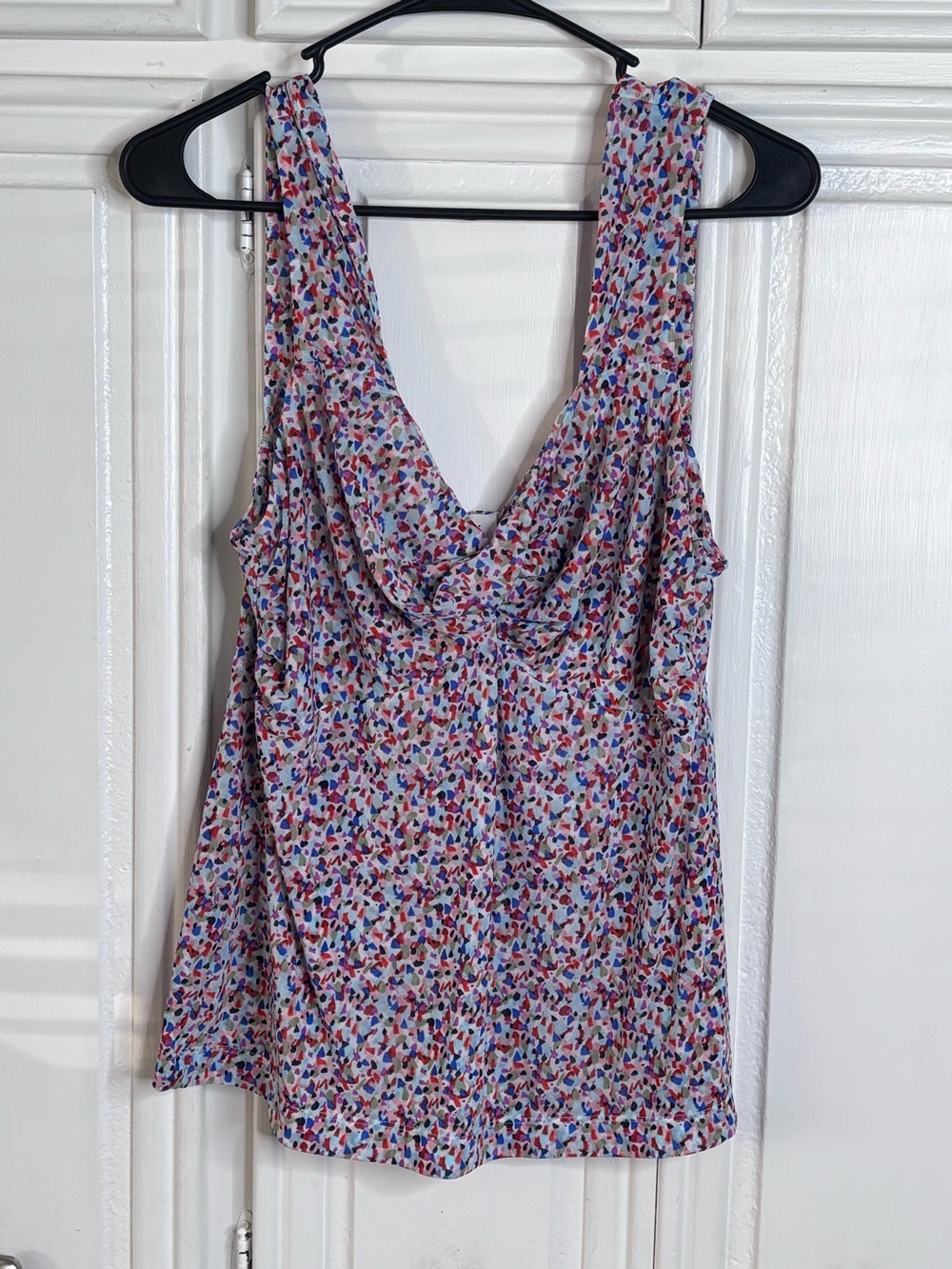 CAbi Multicolor Confetti Drape-Neck Camisole